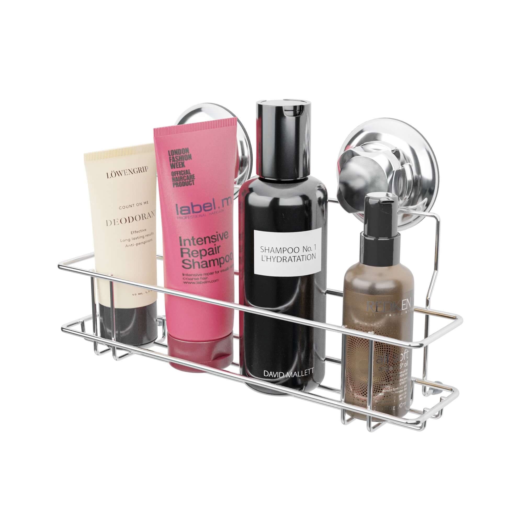 Cesta de almacenamiento de pared con ventosa cromada Bestlock