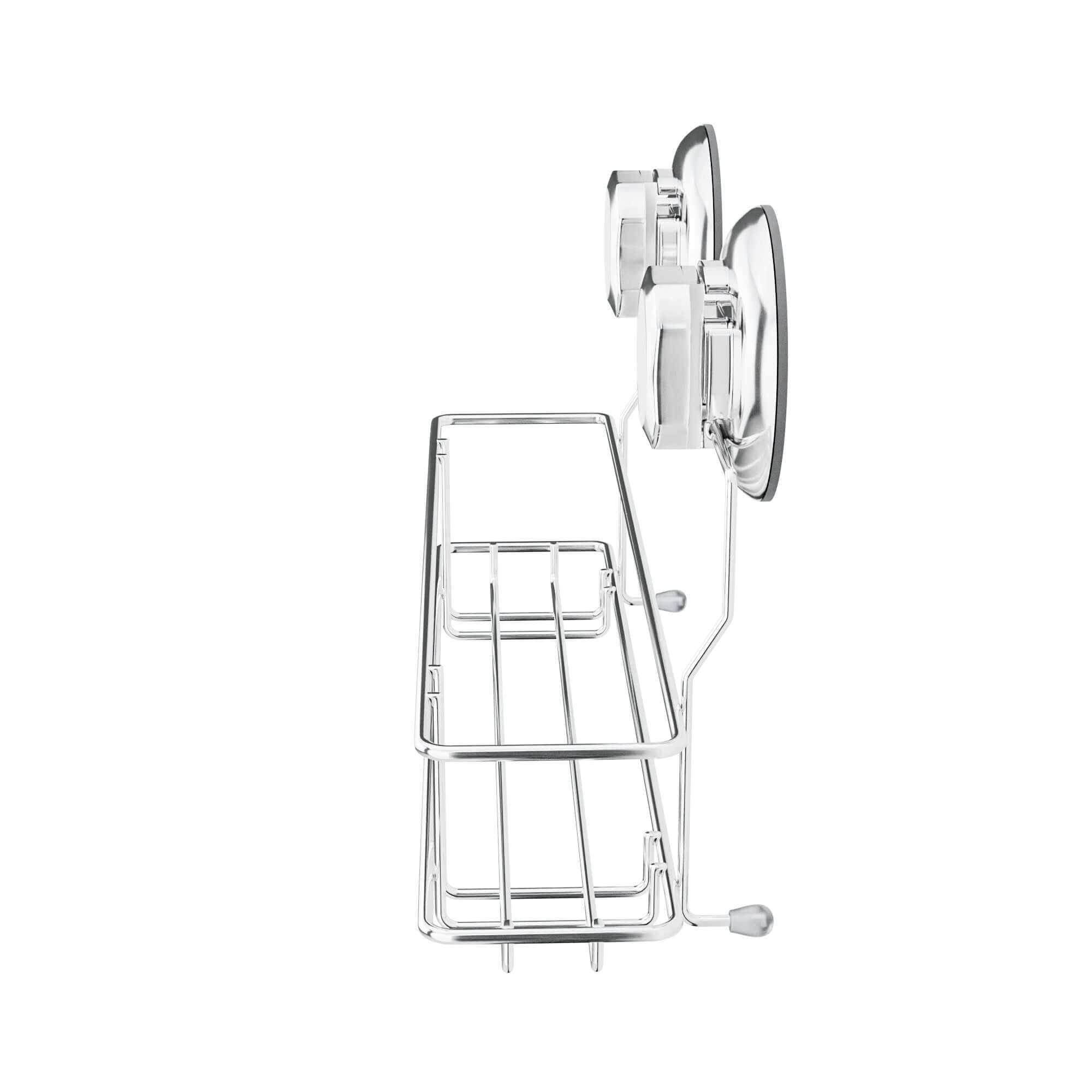 Cesta de almacenamiento de pared con ventosa cromada Bestlock