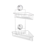 Estante esquinero de pared con ventosas 2 niveles Bestlock cromo