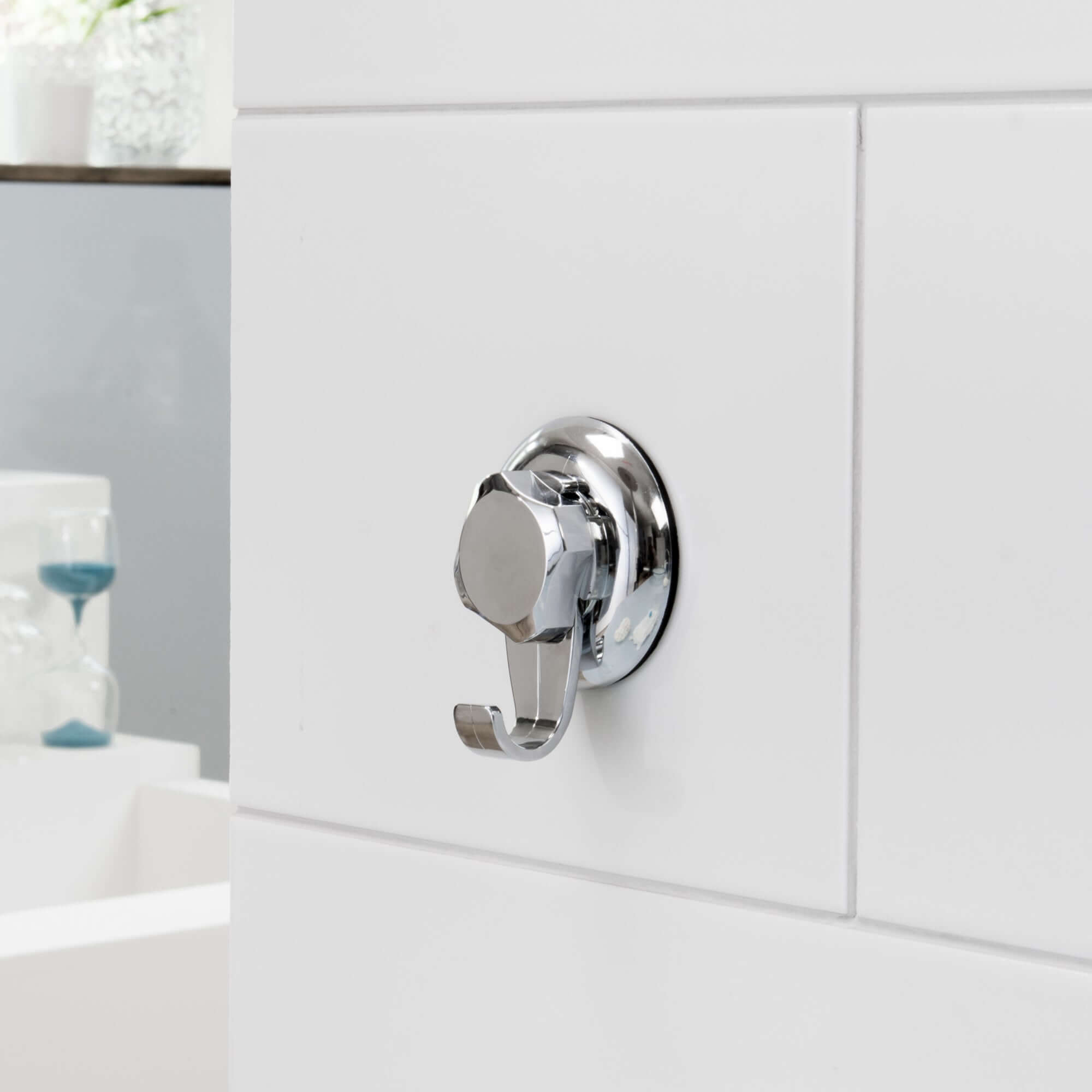 Juego de 4 ganchos de succión cromados Bestlock grandes