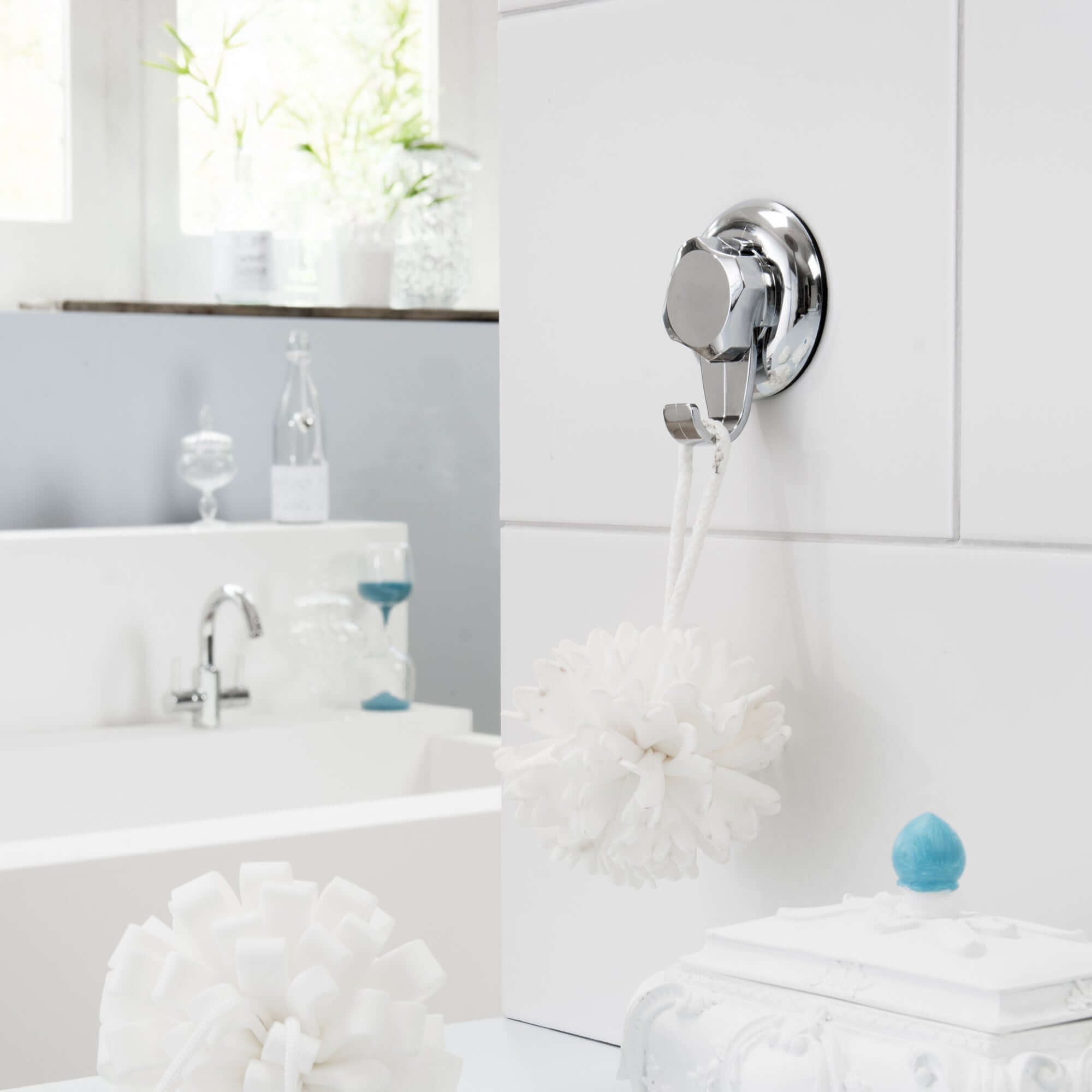 Juego de 4 ganchos de succión cromados Bestlock grandes