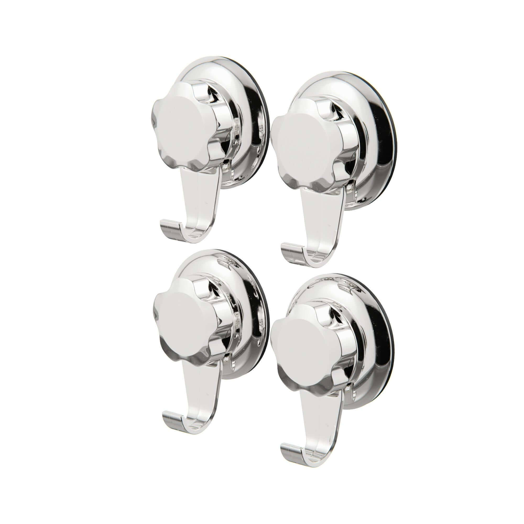 Lot de 4 grands crochets à ventouse Bestlock chrome