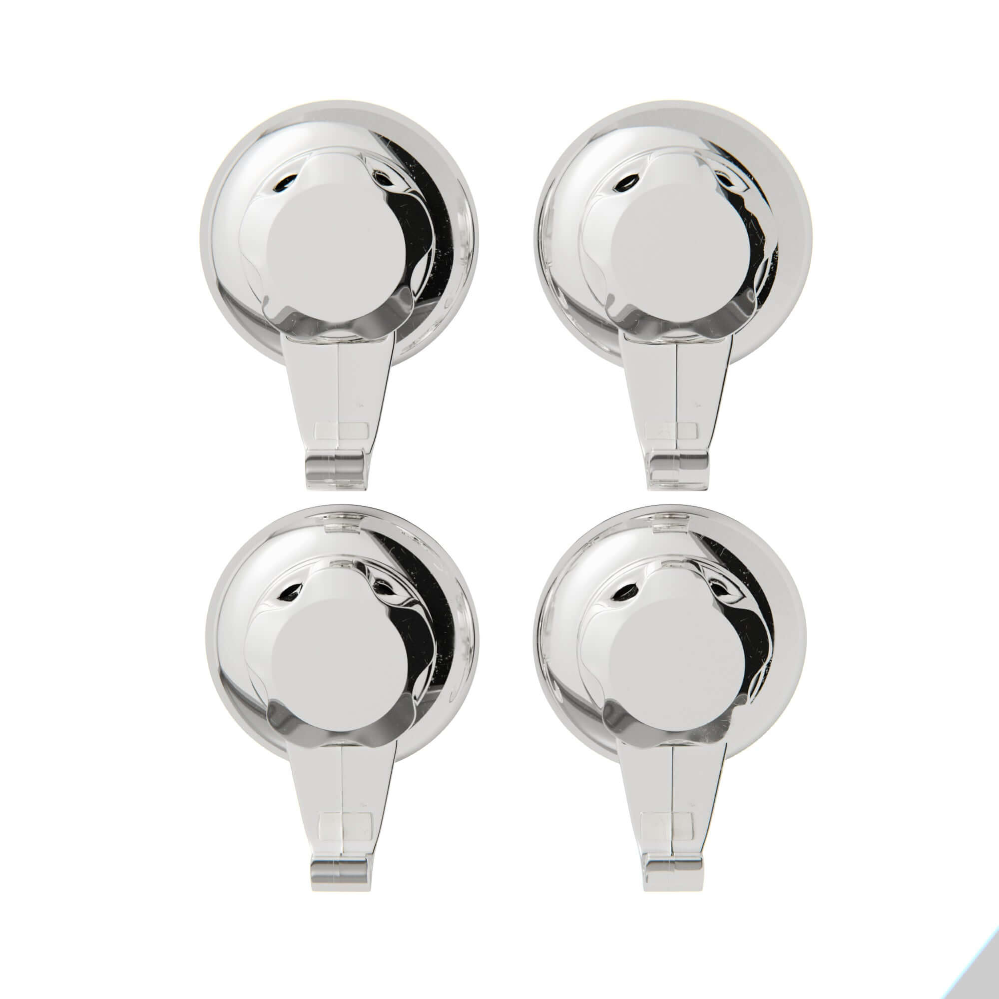 Lot de 4 grands crochets à ventouse Bestlock chrome