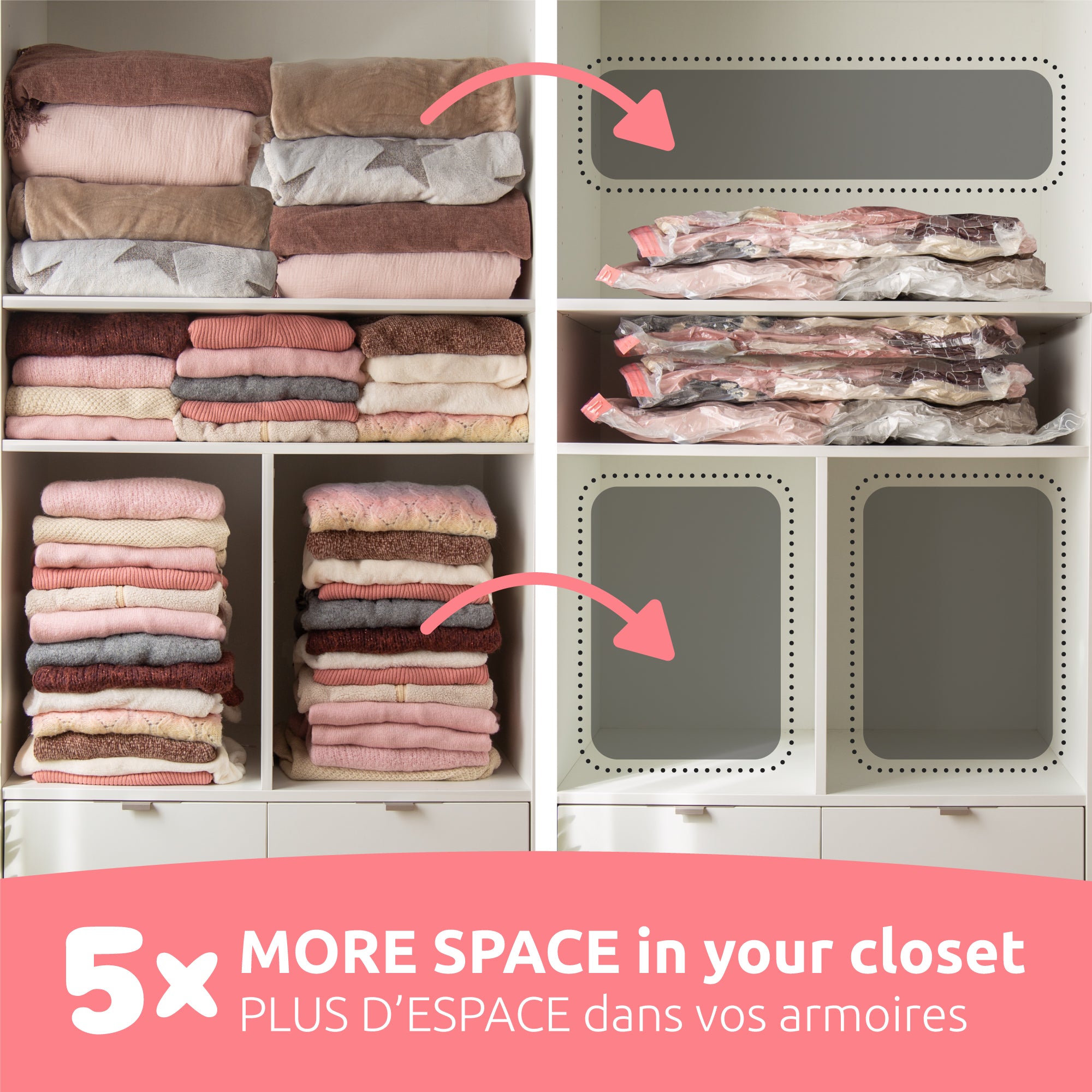 Lot 2 sacs rangement sous vide Aspispace