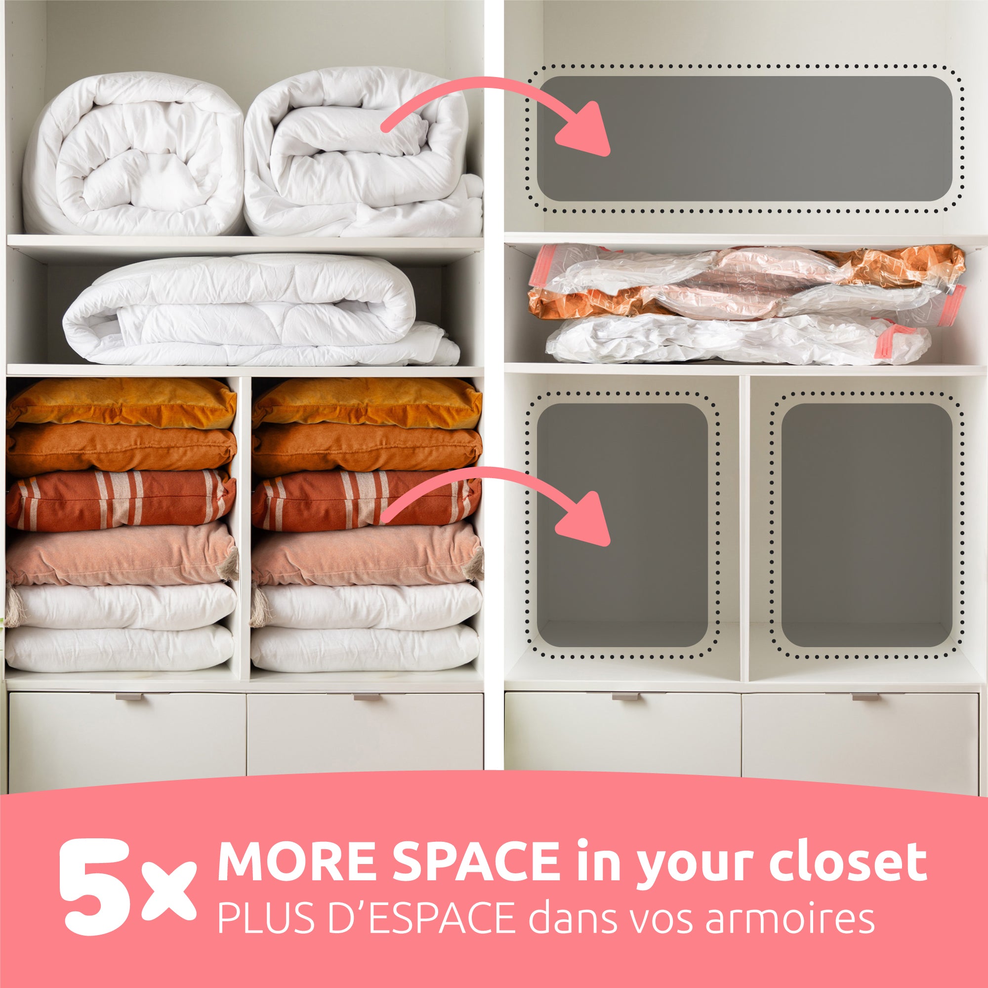 Lot 2 sacs rangement sous vide Aspispace