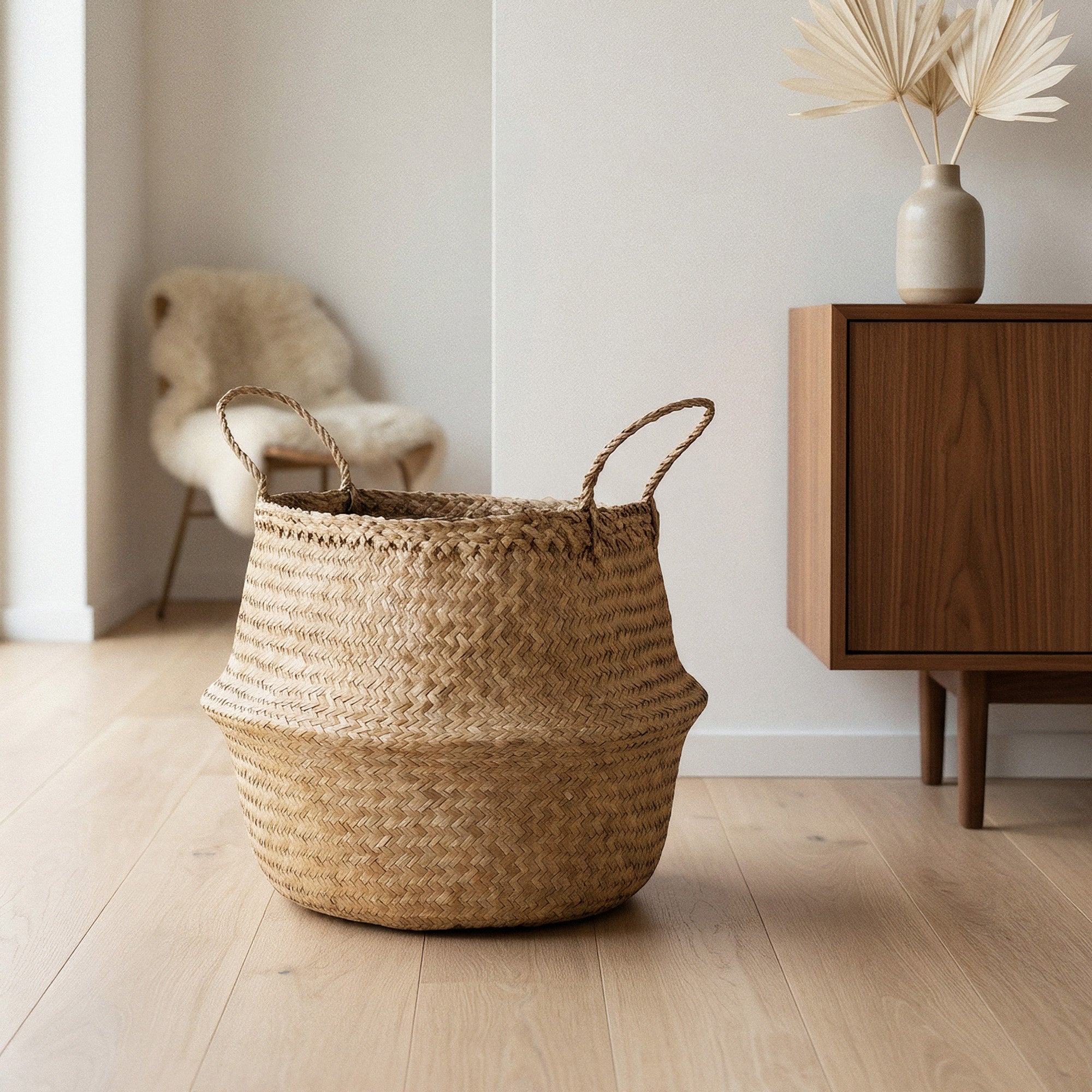 Panier de rangement naturel Belly M