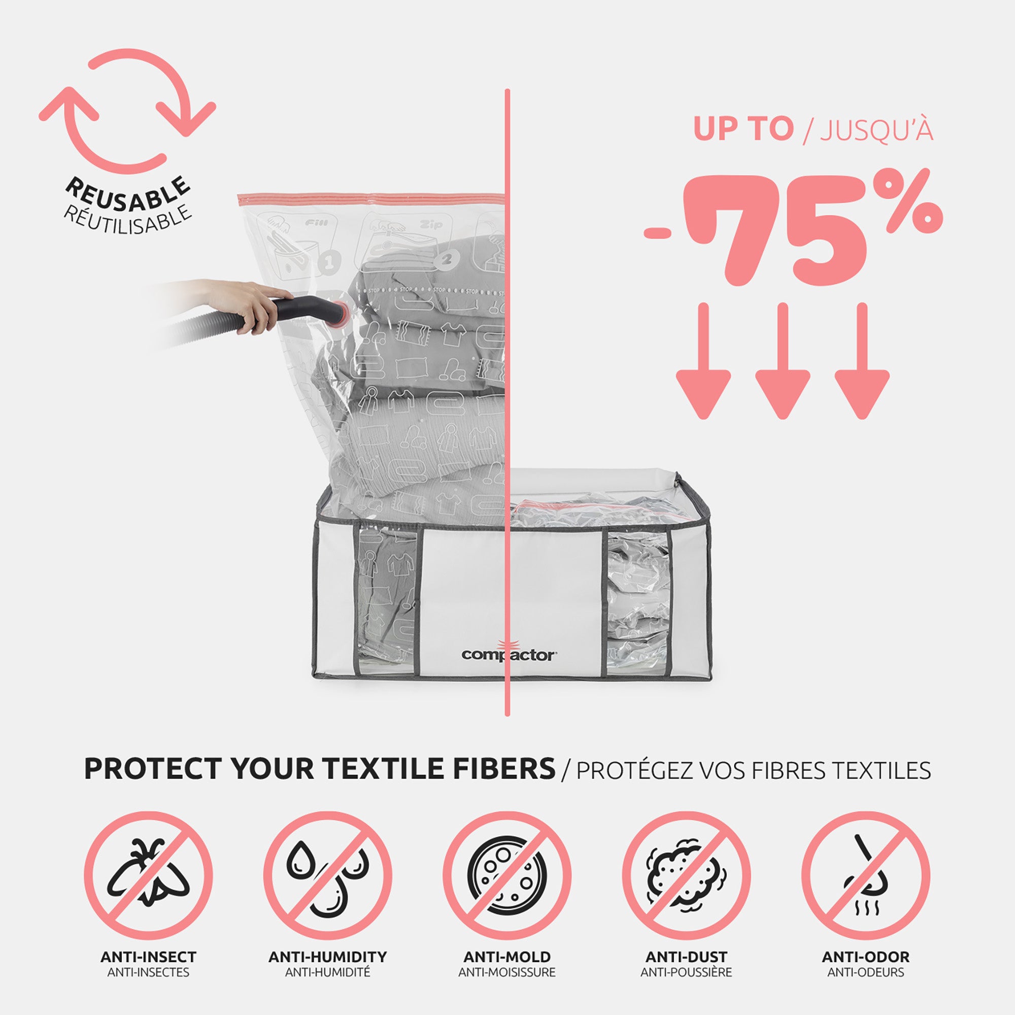 Lot de 3 housses sous vide XXL