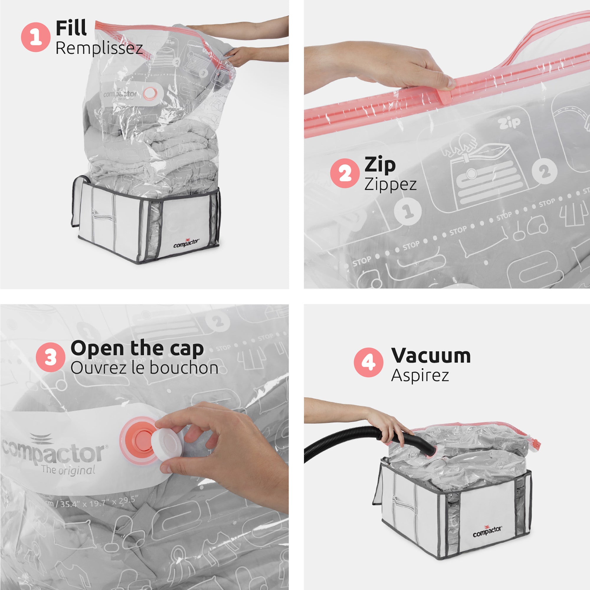 Lot de 3 housses sous vide XXL