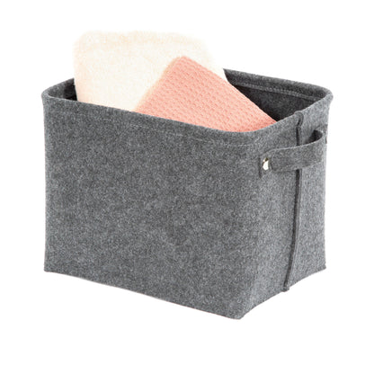 Panier de rangement en feutrine avec poignées Felt gris