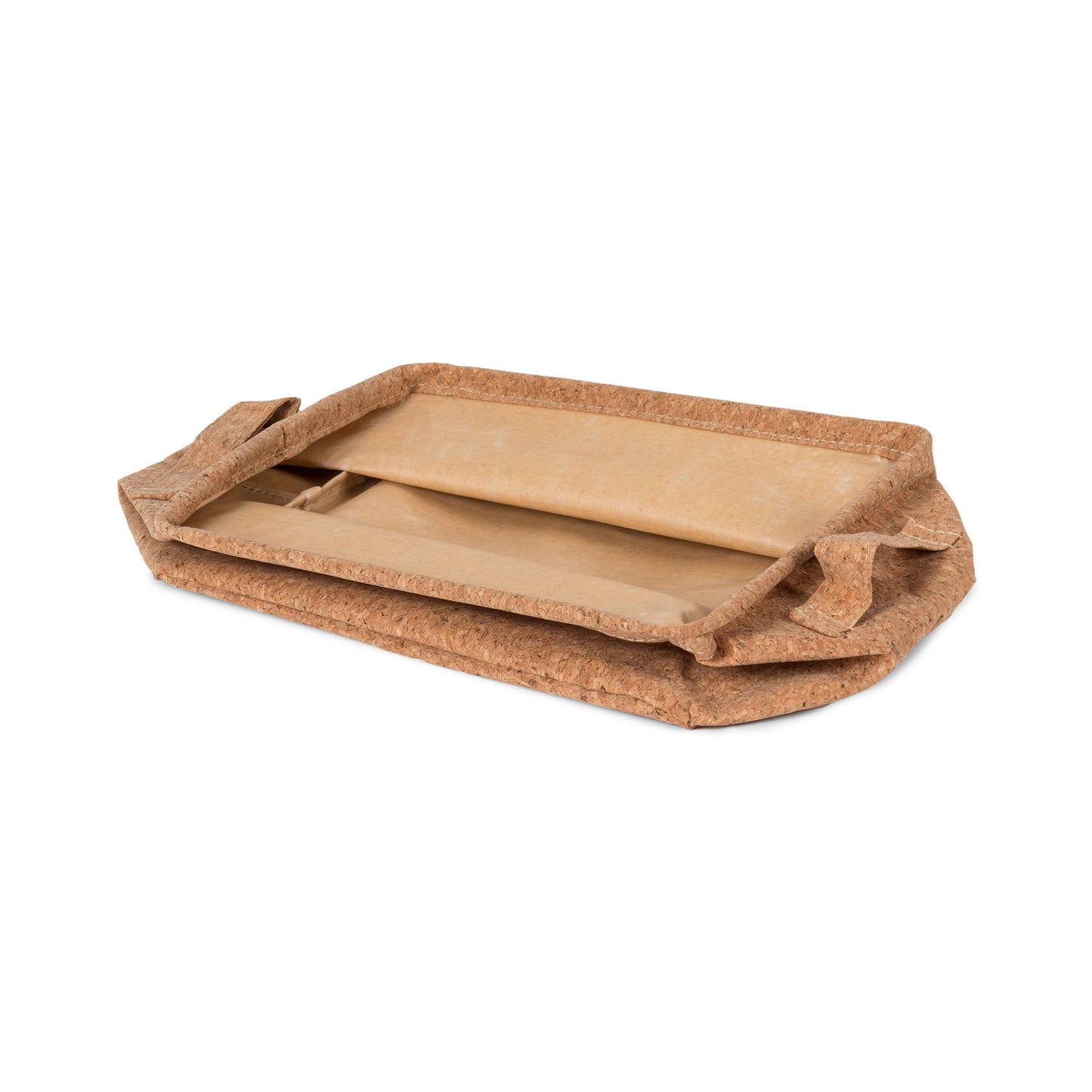 Cesta de almacenaje blanda de corcho plastificado Beige corcho