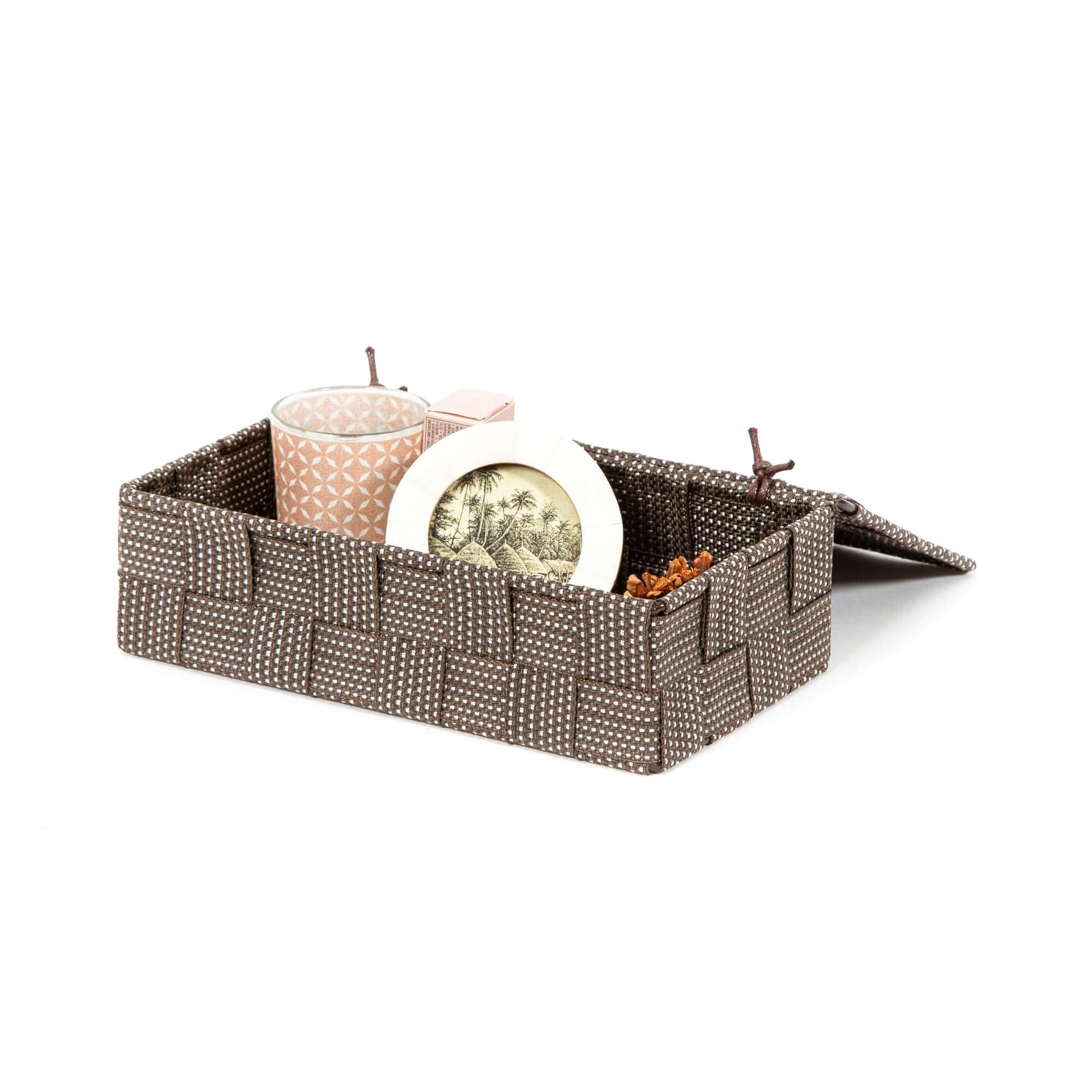 Boîte de rangement avec couvercle Stan S marron