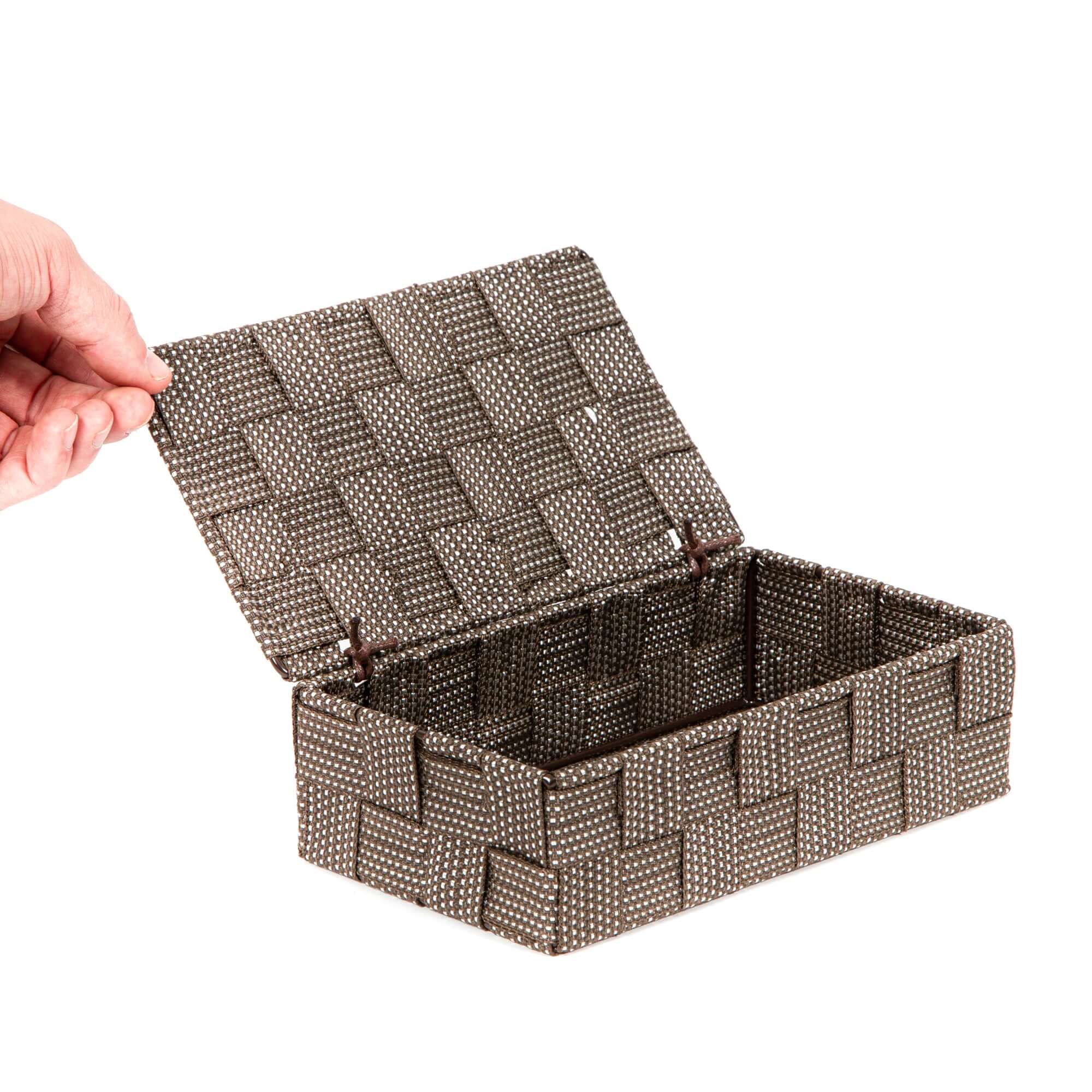 Boîte de rangement avec couvercle Stan S marron