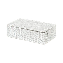 Caja de almacenamiento Stan S blanca y gris con tapa