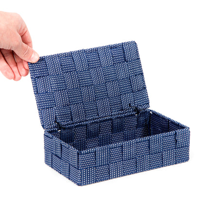 Caja de almacenamiento con tapa Stan azul