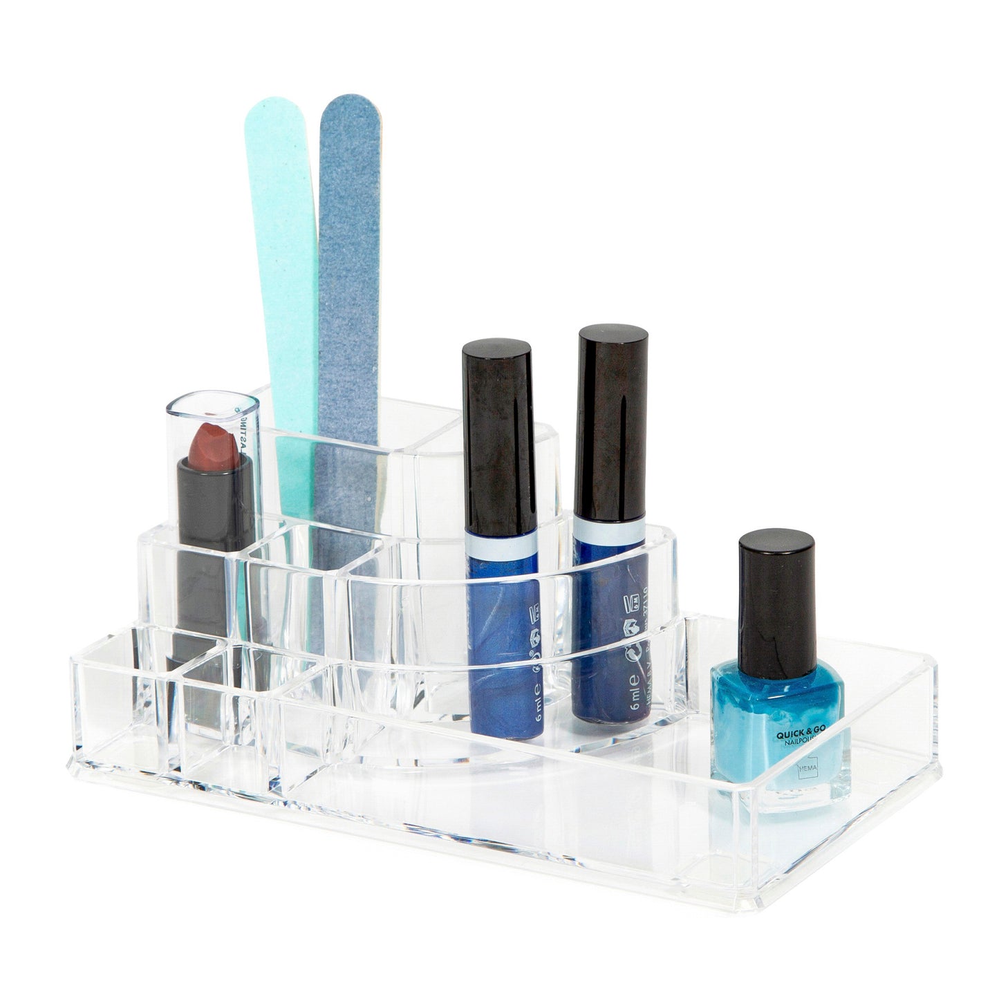 Almacenamiento de maquillaje 8 compartimentos Cosmetic transparente