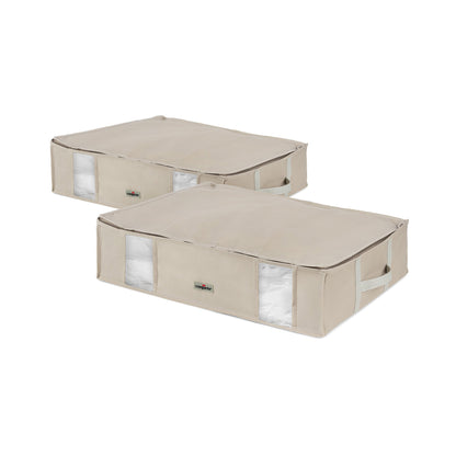 Compactor Pack de 2 cajas de almacenamiento al vacío Dune L beige