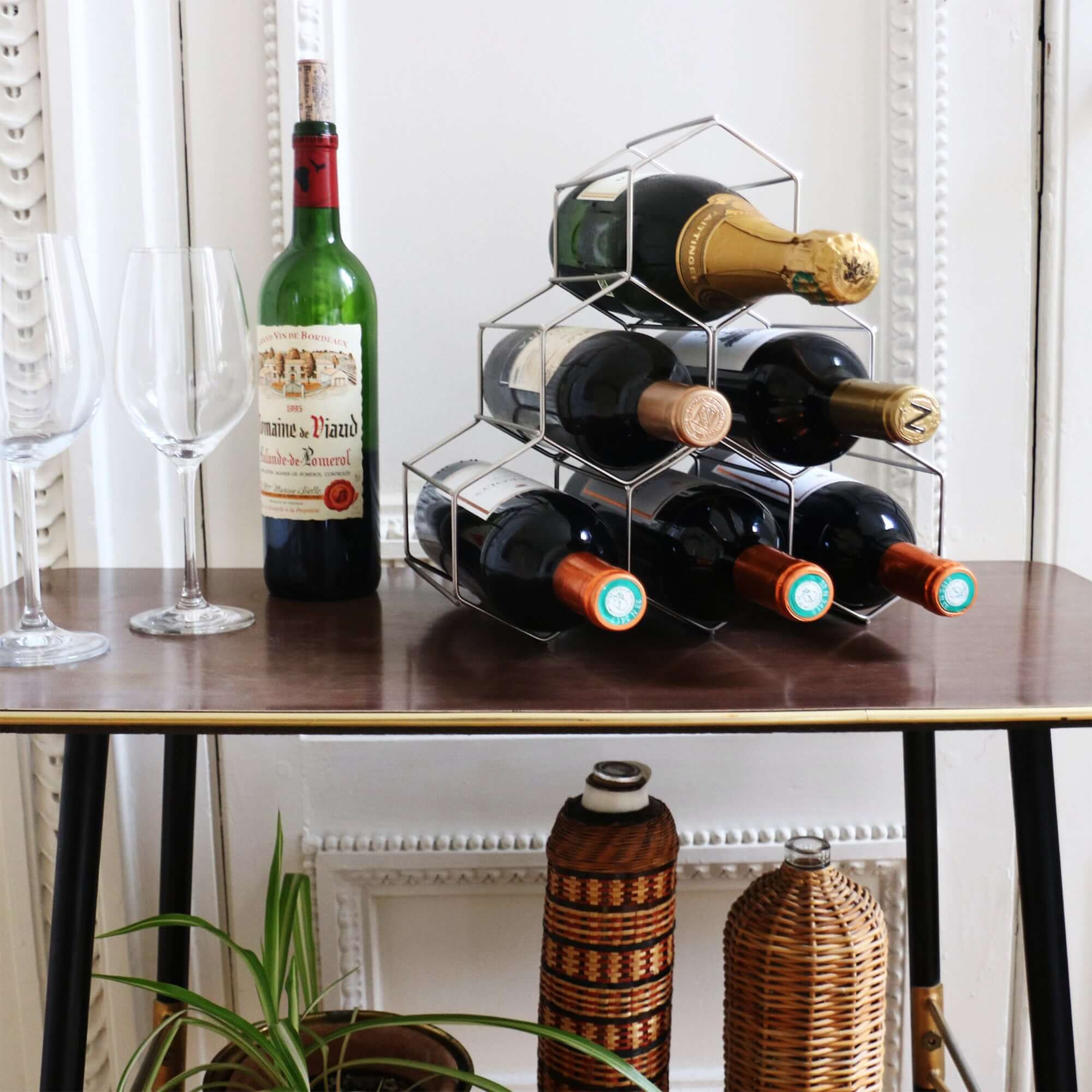 Range bouteilles en métal Hexa
