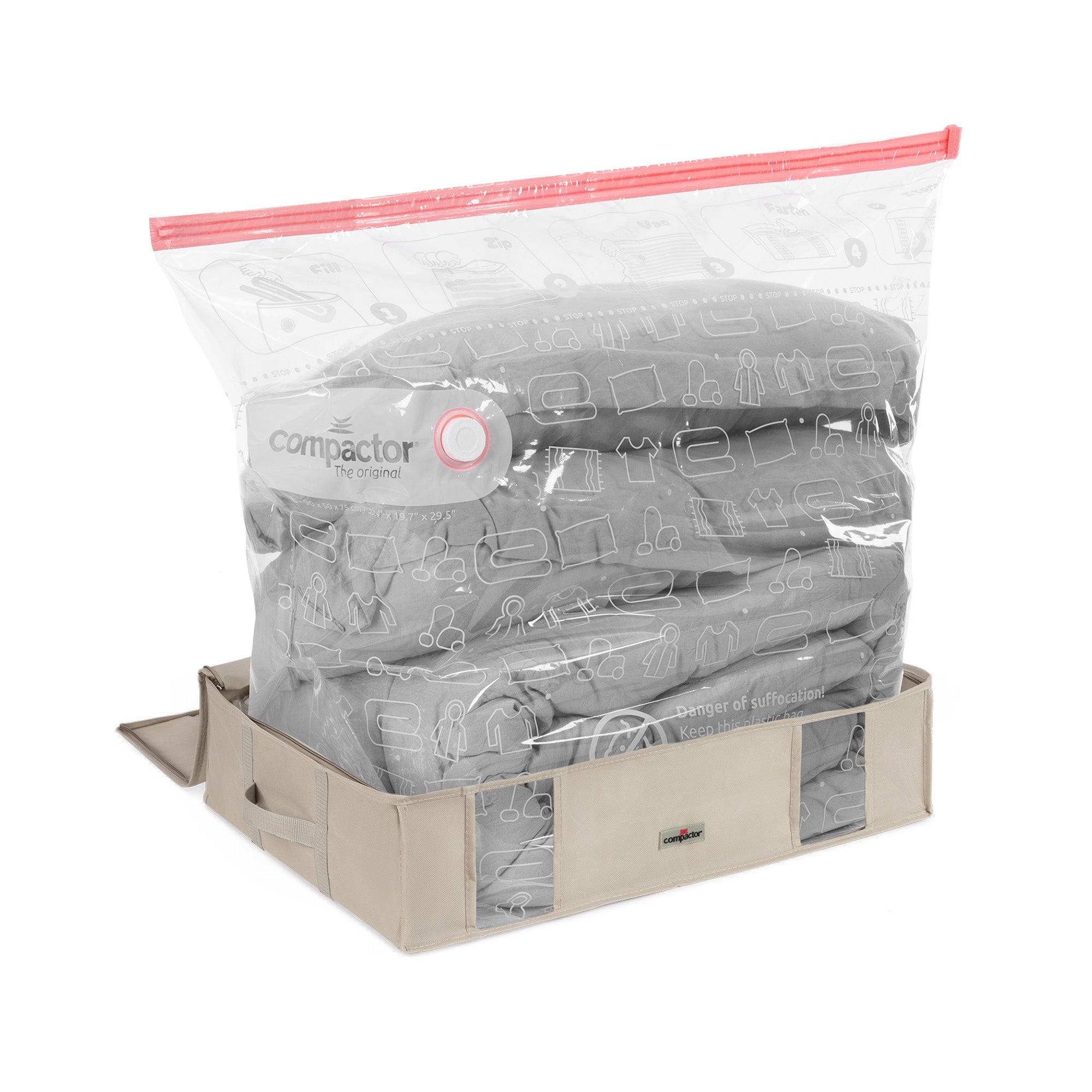 Lot 3 housses rangement sous vide L