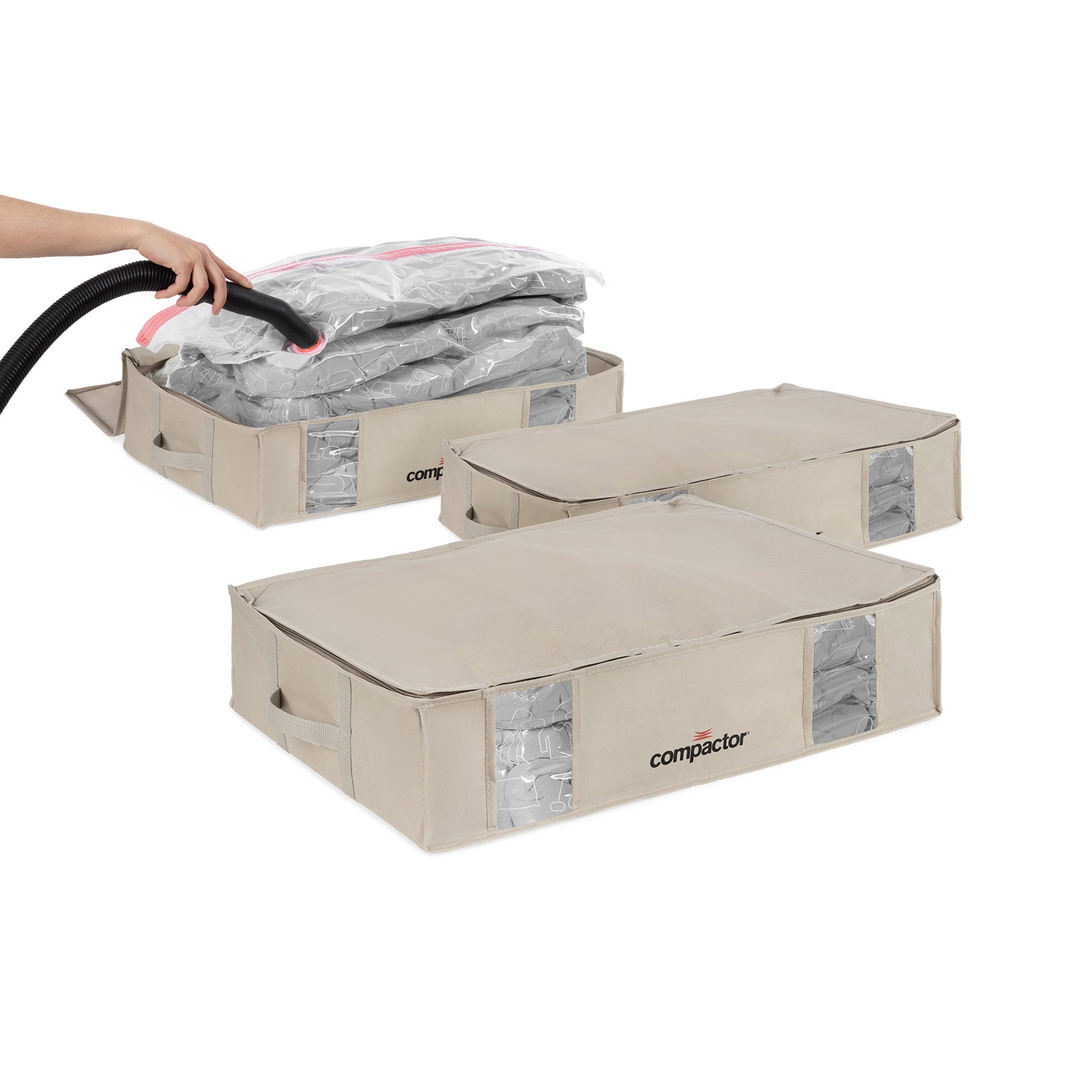 Lot 3 housses rangement sous vide L