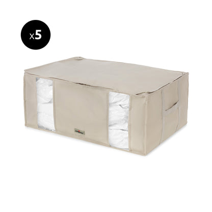 Compactor Lot de 5 boîtes de rangement sous vide Dune XXL beige