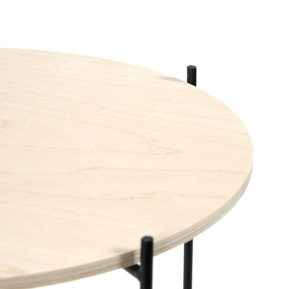 Table d'appoint repliable en bois et métal noir Agneta