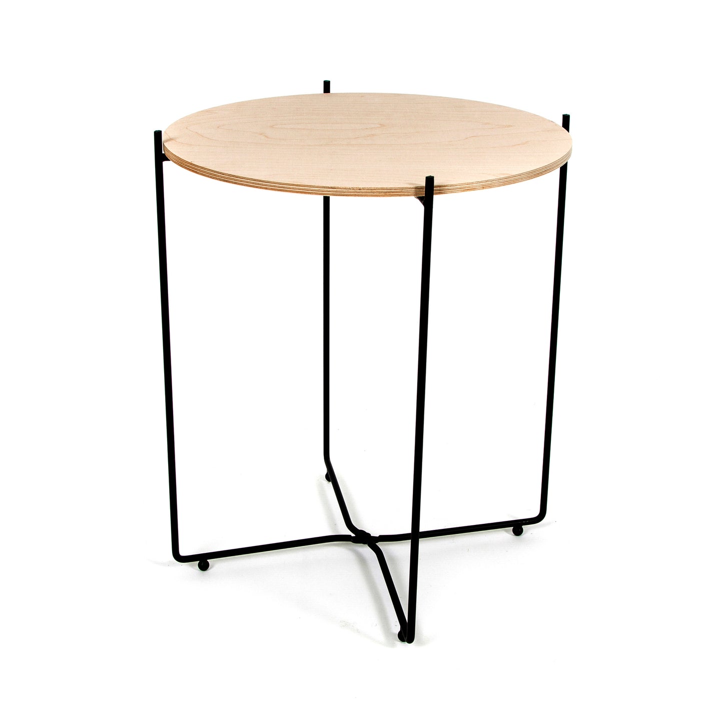 Table d'appoint repliable en bois et métal noir Agneta