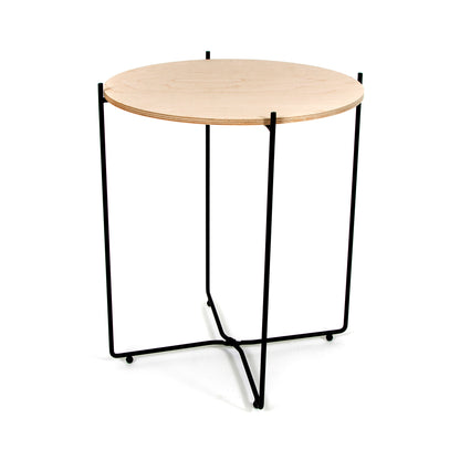 Table d'appoint repliable en bois et métal noir Agneta