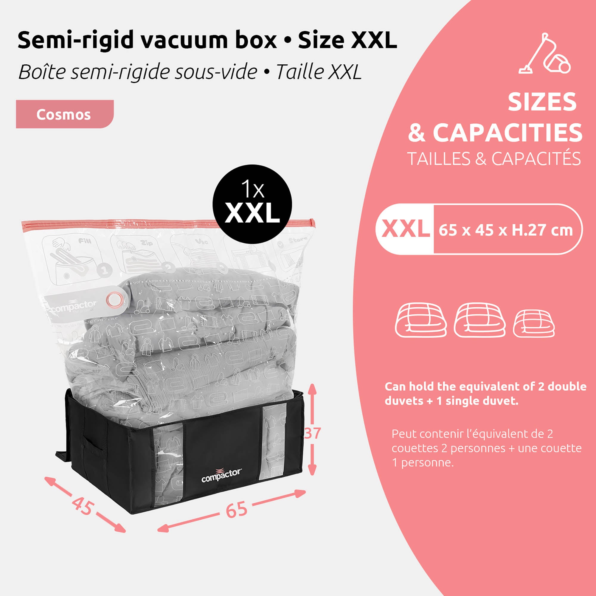 Housse de rangement sous vide XXL