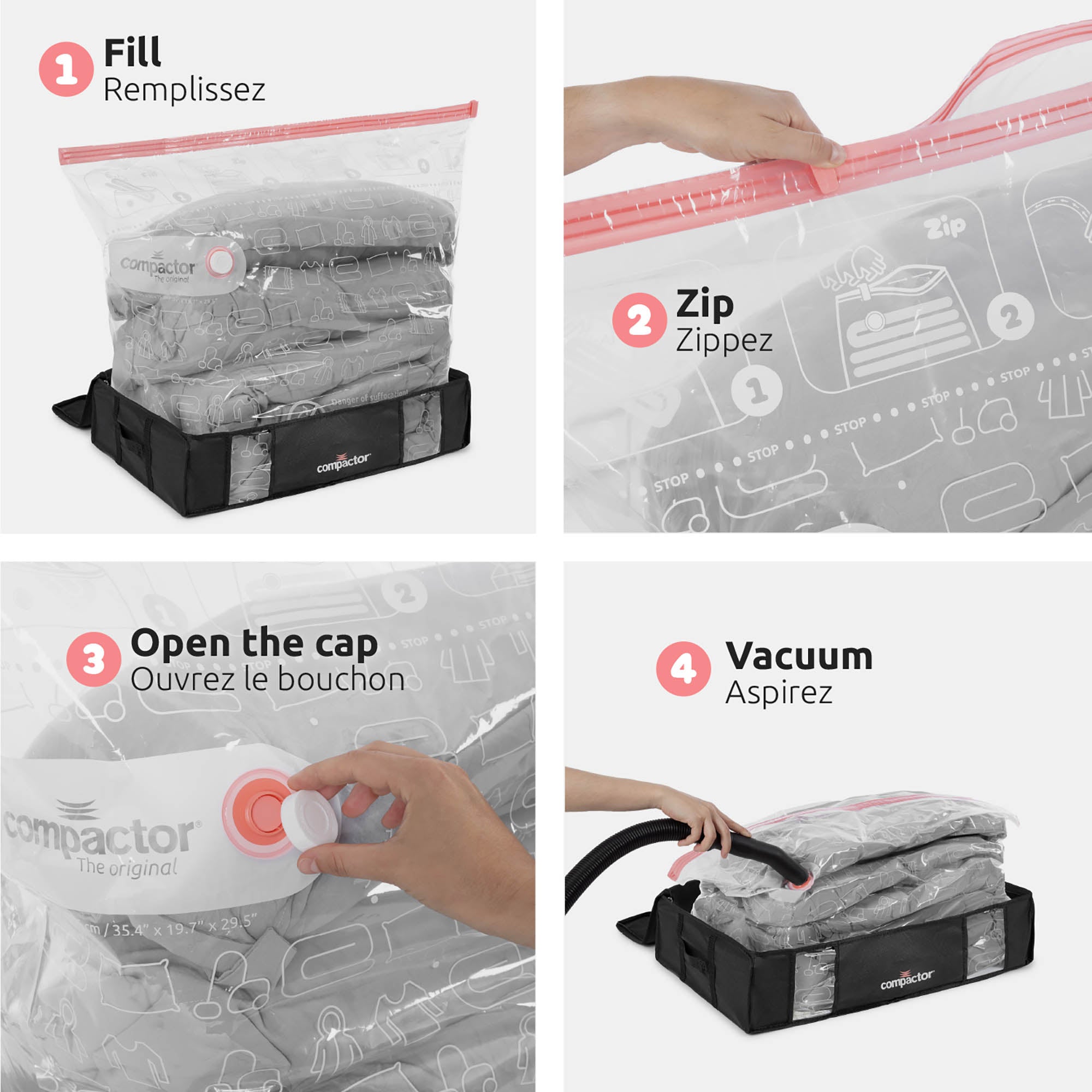 Housse de rangement sous vide L