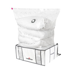 Compactor Pack de 10 cajas de almacenamiento al vacío XXL Life blanco y gris