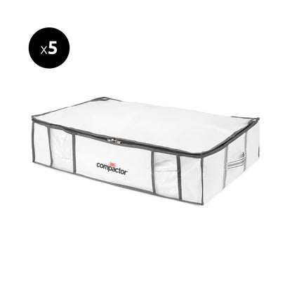 Compactor Pack de 5 Cajas de Almacenamiento al Vacío Life L Blanco y Gris