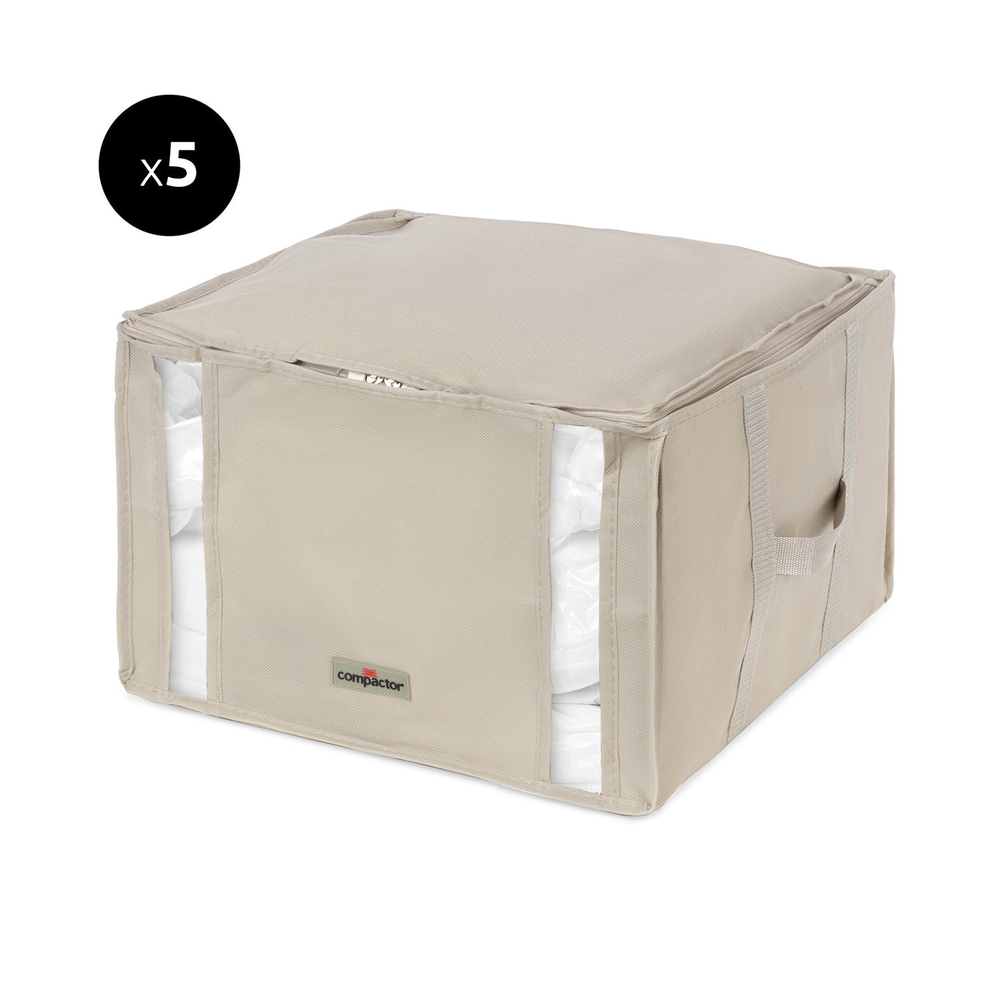 Lot de 5 boîtes de rangement sous vide Dune M beige