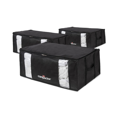 Compactor Pack de 3 x cajas de almacenamiento al vacío Black XXL