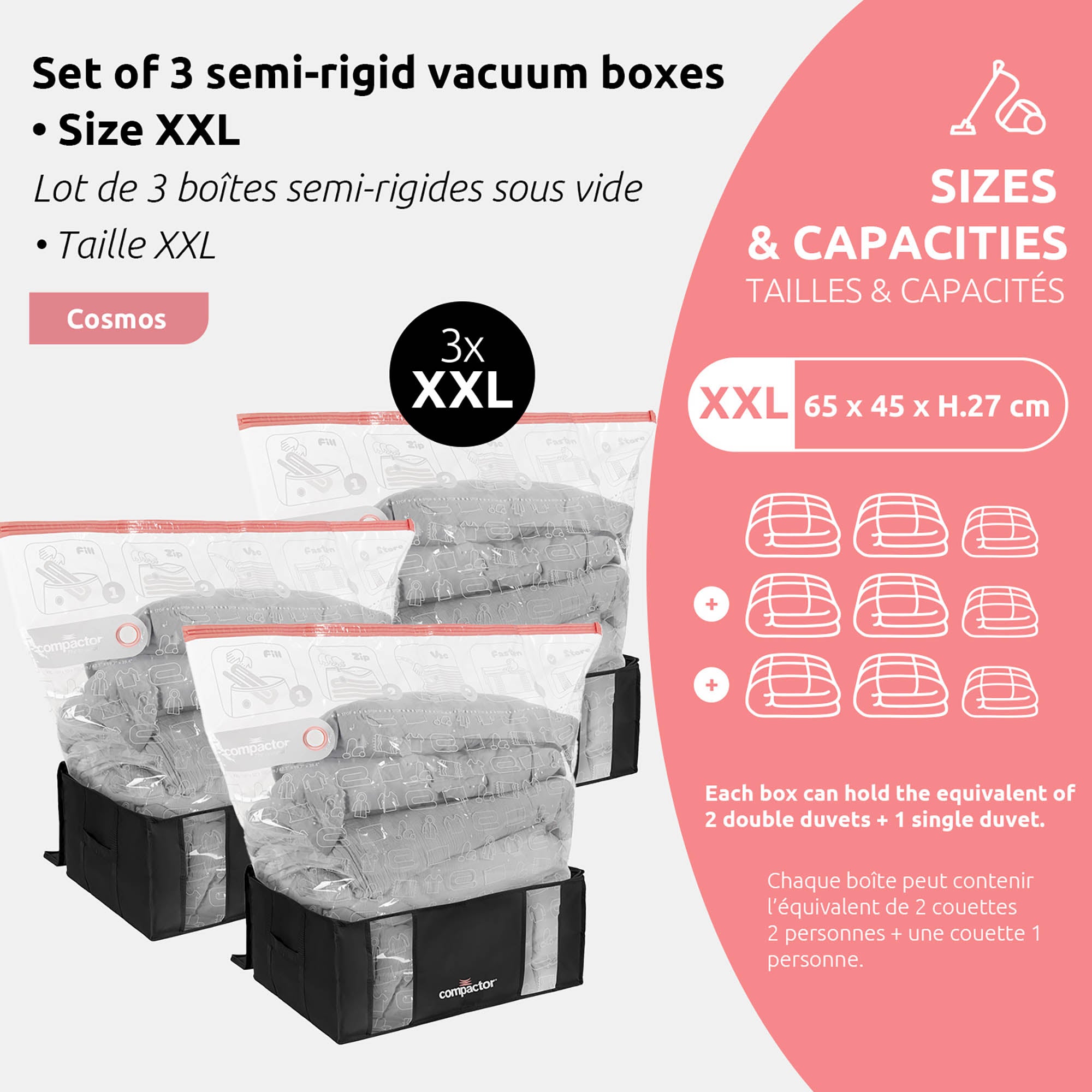 Set 3 custodie sottovuoto XXL