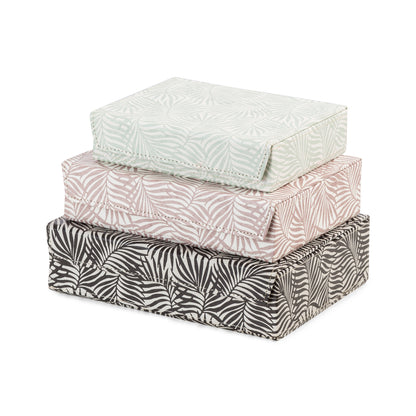 Lot de 3 boîtes de rangement avec couvercle aimanté Florida noire, rose et verte