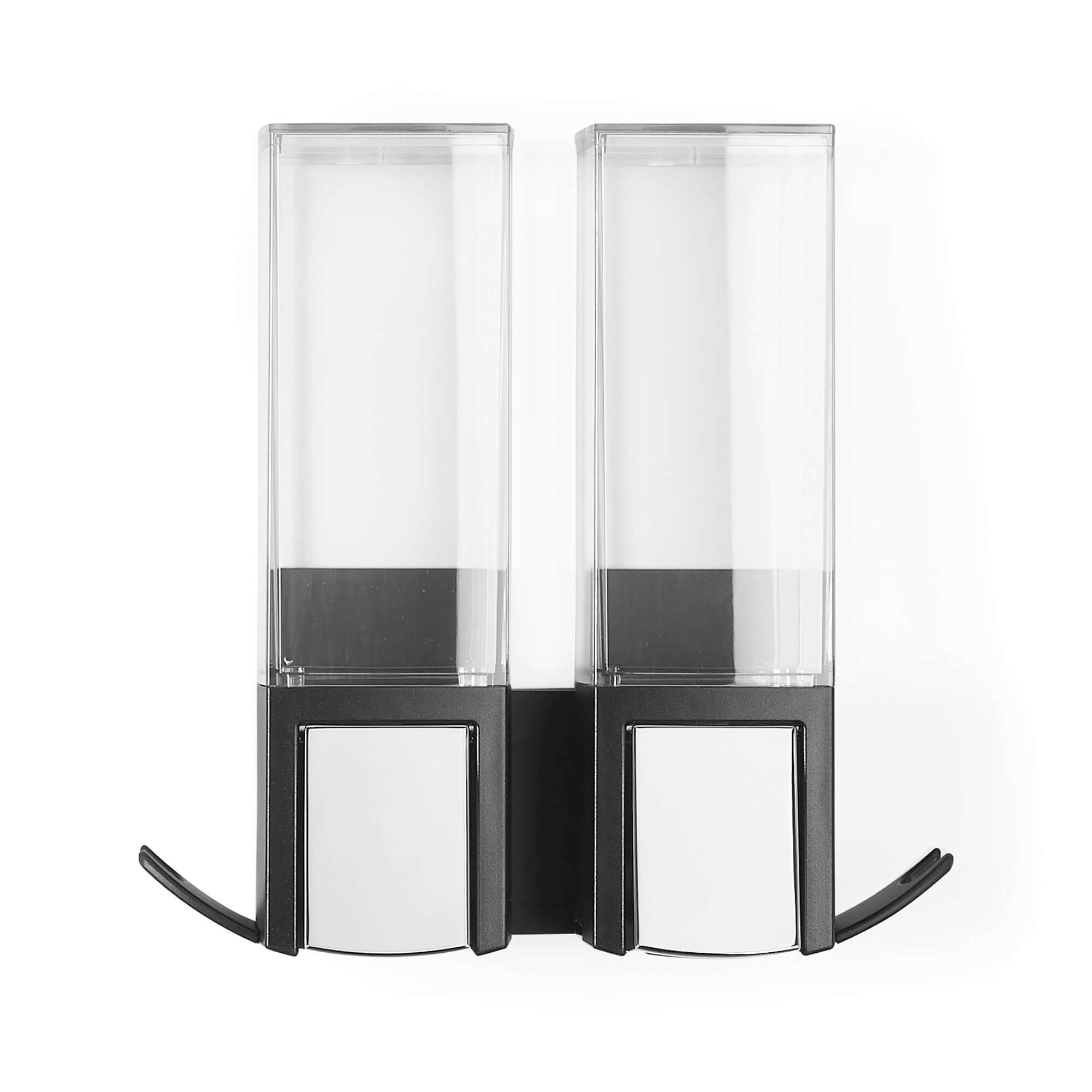 Double distributeur de savon mural rechargeable Clever noir