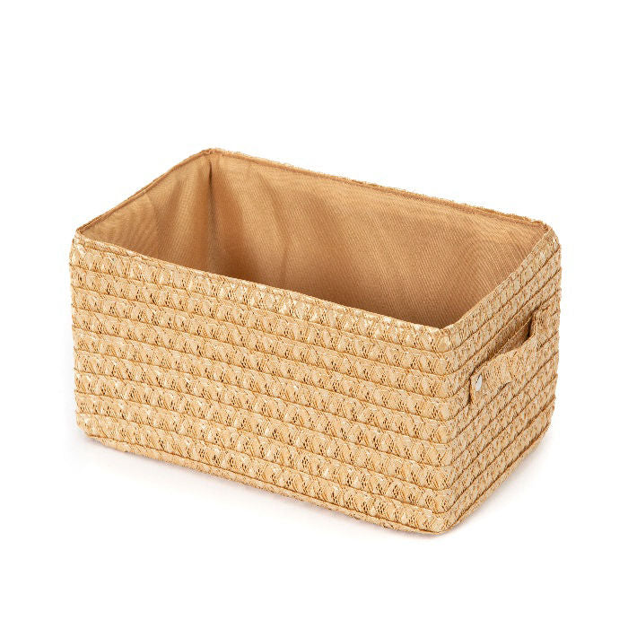 Panier de rangement avec tissu intérieur Lilou beige