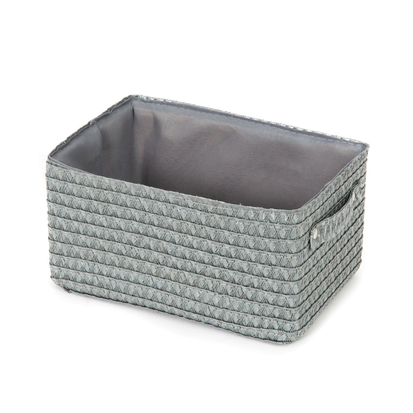 Panier de rangement doublé tissu Lilou gris