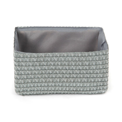 Panier de rangement doublé tissu Lilou gris