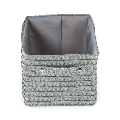 Panier de rangement doublé tissu Lilou gris