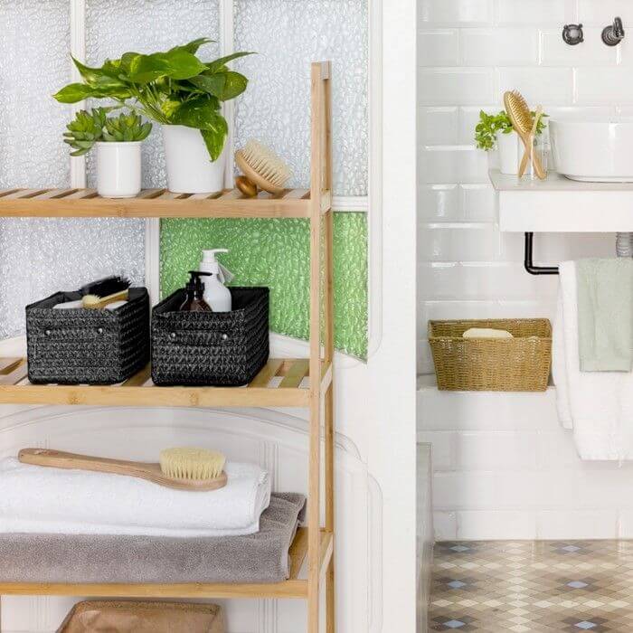 Panier de rangement doublé tissu Lilou noir