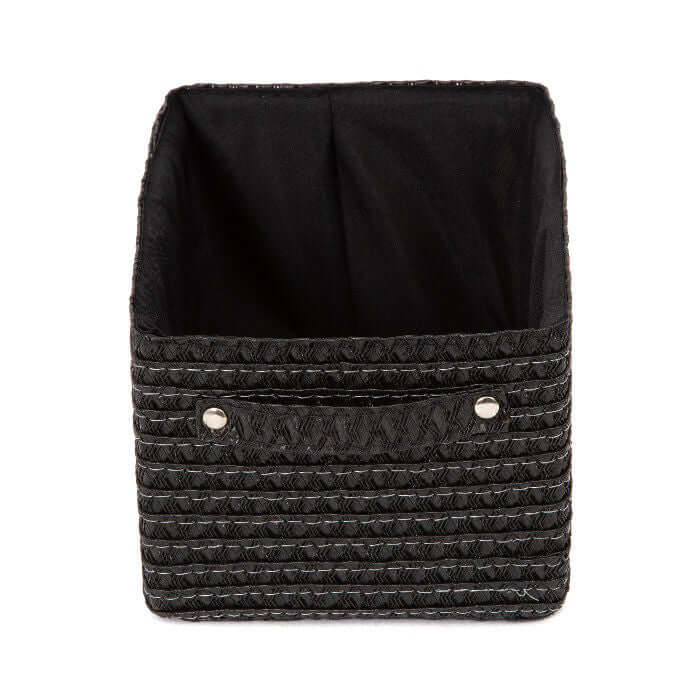 Panier de rangement doublé tissu Lilou noir