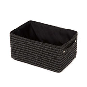Panier de rangement doublé tissu Lilou noir