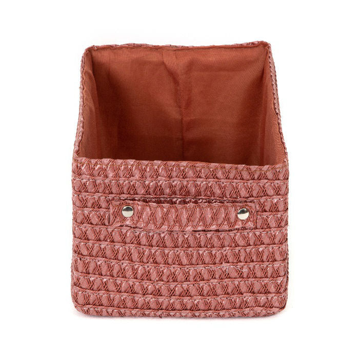 Panier de rangement avec tissu intérieur Lilou terracotta