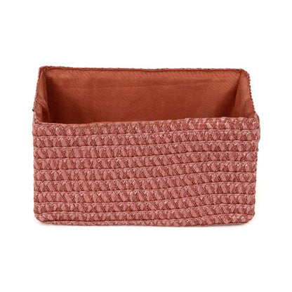 Panier de rangement avec tissu intérieur Lilou terracotta