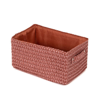 Panier de rangement avec tissu intérieur Lilou terracotta