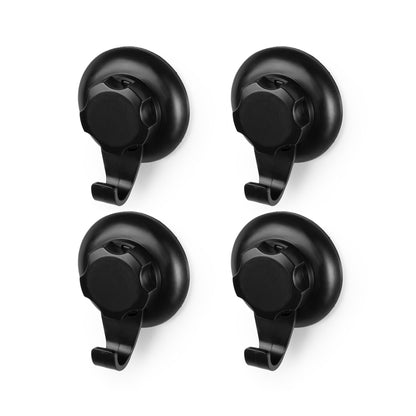 Lot de 4 grands crochets à ventouse Bestlock Black noirs