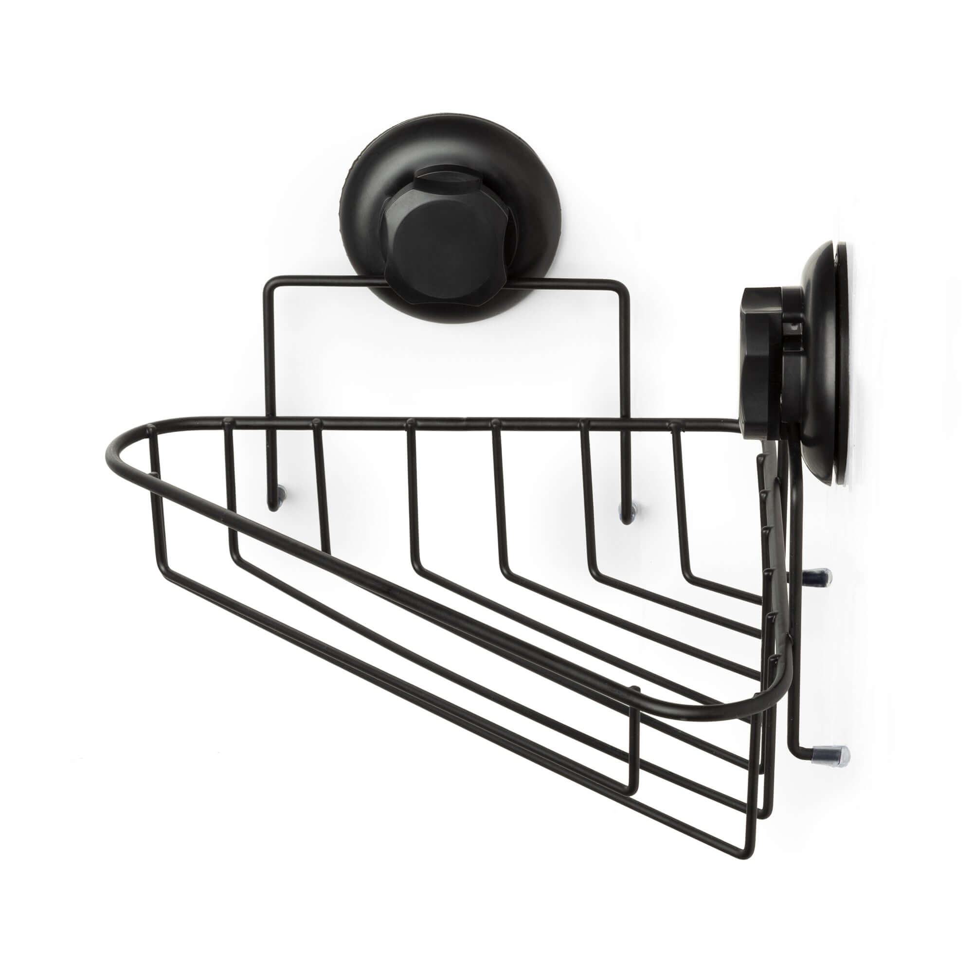 Corner shelf with suction cups Bestlock Black black