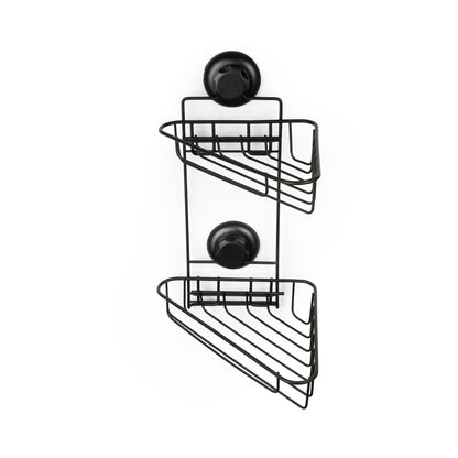 Etagère d'angle à ventouses 2 niveaux Bestlock Black noire