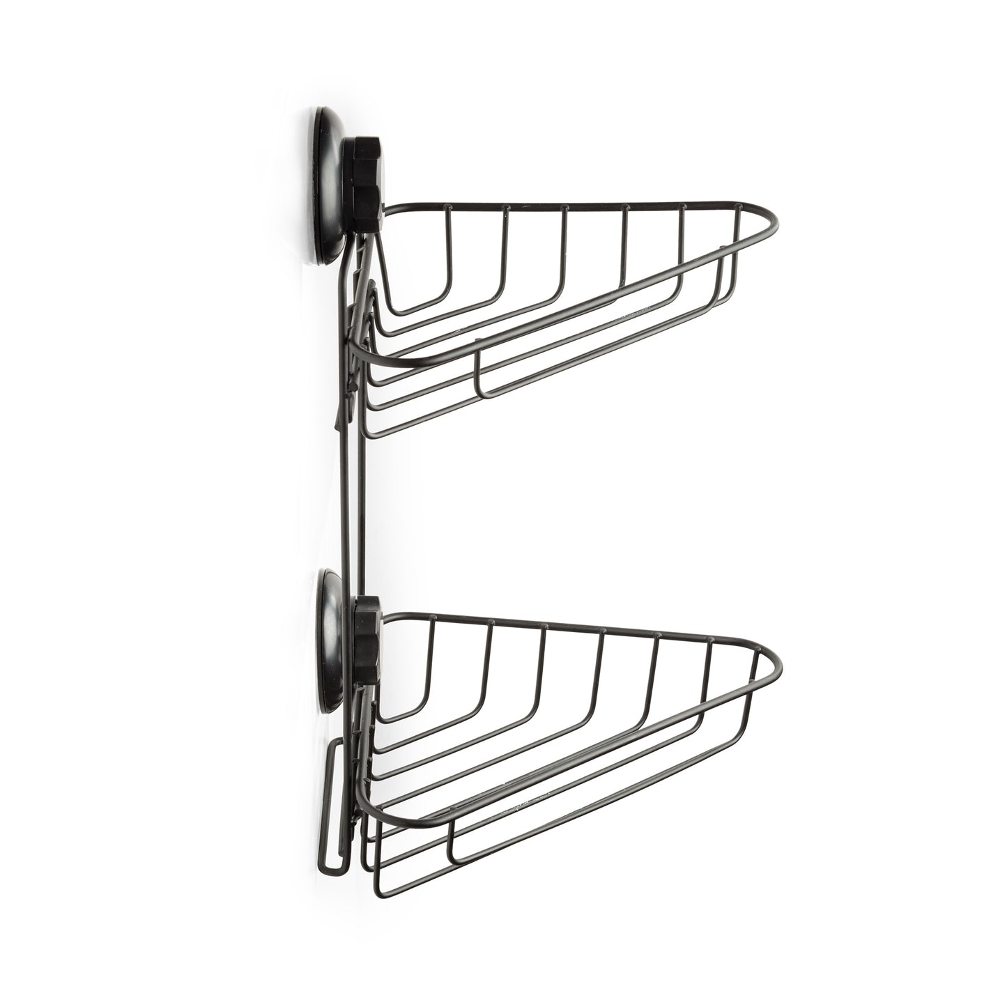 Etagère d'angle à ventouses 2 niveaux Bestlock Black noire